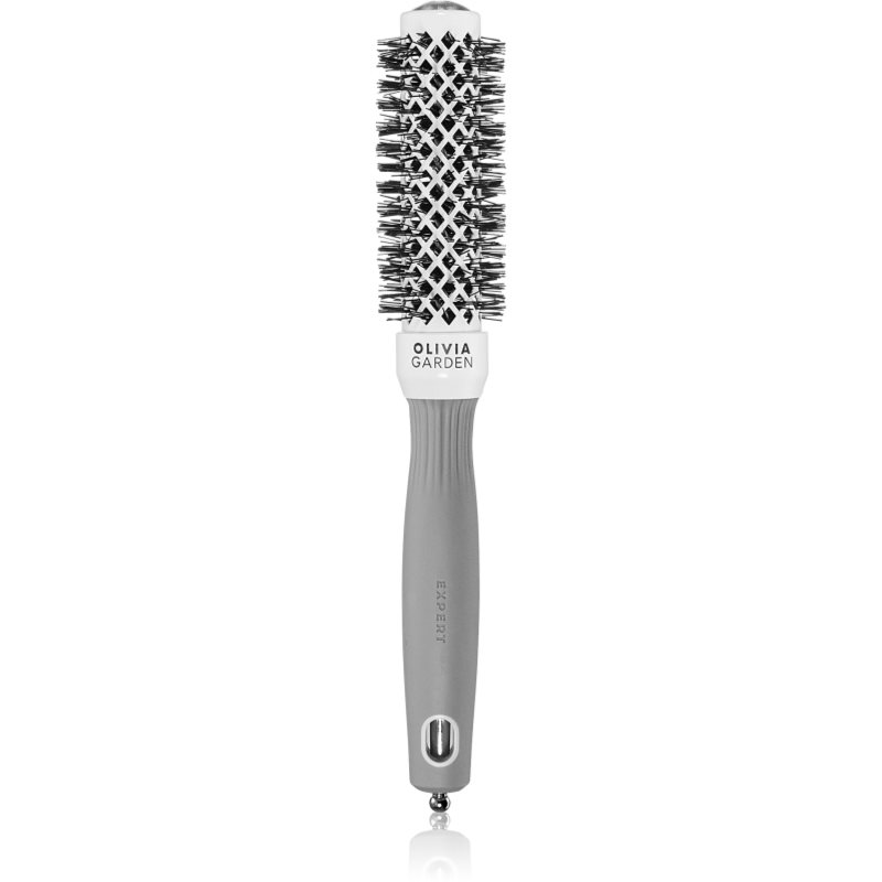 Olivia Garden Expert Shine Wavy Bristles White&Grey perie de par průměr 25 mm 1 buc