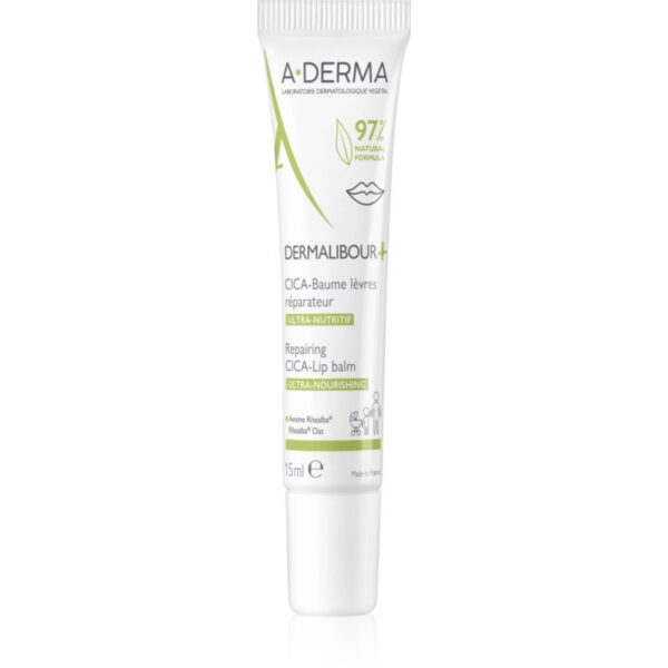 A-Derma Dermalibour+ balsam de buze nutritiv cu efect de hidratare 15 ml-Țena