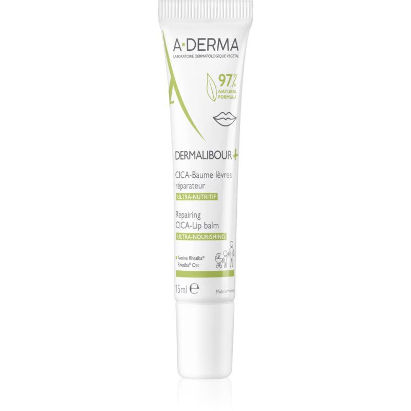 A-Derma Dermalibour+ balsam de buze nutritiv cu efect de hidratare 15 ml-Țena