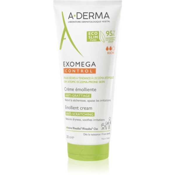 A-Derma Exomega Control Emollient Cream crema de corp pentru piele foarte sensibila sau cu dermatita atopica 200 ml-Țena