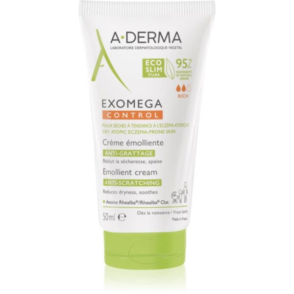 A-Derma Exomega Control Emollient Cream crema de corp pentru piele foarte sensibila sau cu dermatita atopica 50 ml-Țena