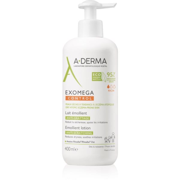 A-Derma Exomega Control Emollient Lotion lapte de corp impotriva iritatiilor si mancarimilor 400 ml-ro