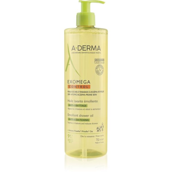 A-Derma Exomega Control Emollient Shower Oil ulei de duș emolient pentru piele uscata spre atopica 750 ml-ro