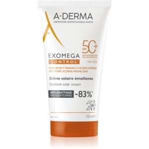 A-Derma Exomega Control Emollient Solar Cream cremă protectoare pentru fata si corp SPF 50+ 150 ml-ro