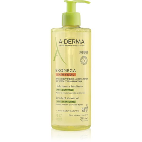 A-Derma Exomega Control Emollient shower oil ulei de duș emolient pentru piele uscata spre atopica 500 ml-ro