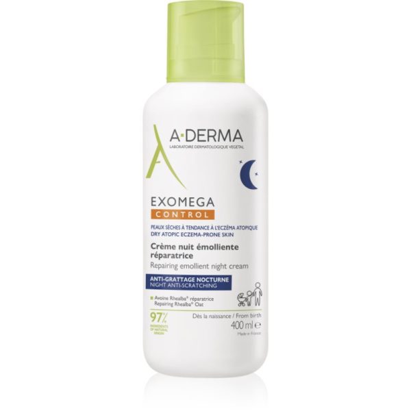 A-Derma Exomega Control Repairing Emollient Night Cream crema regeneratoare de noapte contra zgârierii 400 ml-ro