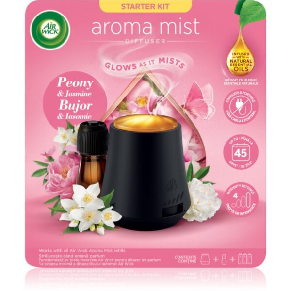 Air Wick Aroma Mist Peony & Jasmine aroma difuzor cu rezervã + baterie 1 buc-ro