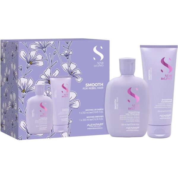 Alfaparf Milano Semi di Lino Smooth Kit set pentru par indisciplinat-Țena