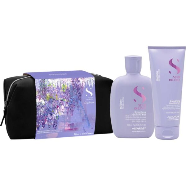 Alfaparf Milano Semi di Lino Smooth set cadou pentru catifelarea si hranirea parului uscat si indisciplinat-ro