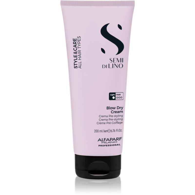 Alfaparf Milano Semi di Lino Style&Care Blow Dry Cream cremă protectoare pentru accelerarea uscării prin suflare pentru toate tipurile de păr 200 ml-ro