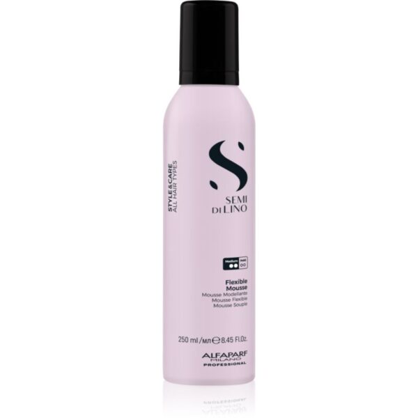 Alfaparf Milano Semi di Lino Style&Care Flexible Mousse spuma pentru fixare naturala si stralucire cu filtru UV 250 ml-ro