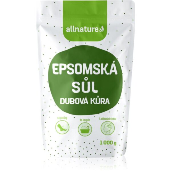 Allnature Epsom salt Oak Bark saruri de baie 1000 g-Țena