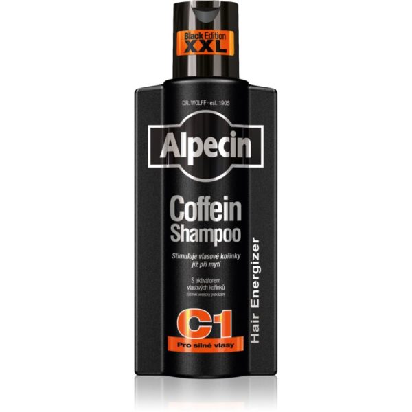 Alpecin Coffein Shampoo C1 Black Edition sampon pe baza de cofeina pentru barbati pentru stimularea creșterii părului 375 ml-ro