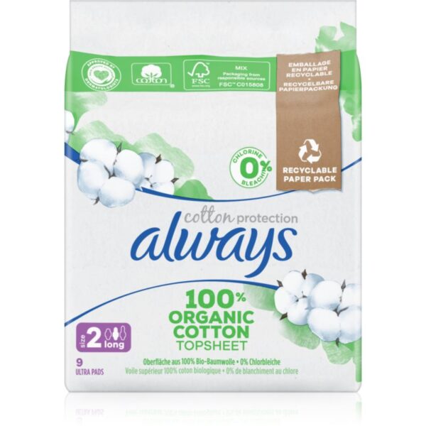 Always Cotton Protection Long absorbante fara parfum 9 buc-ro
