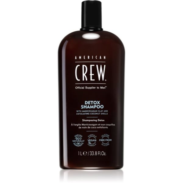 American Crew Detox Shampoo sampon detoxifiant pentru restabilirea unui scalp sanaros pentru bărbați 1000 ml-ro