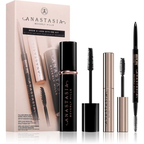 Anastasia Beverly Hills Brow & Lash Styling Kit set cadou pentru ochi și sprâncene culoare Dark Brown-Țena