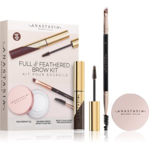 Anastasia Beverly Hills Full & Feathered Brow Kit Mini kit pentru sprâncene culoare Dark Brown-Țena