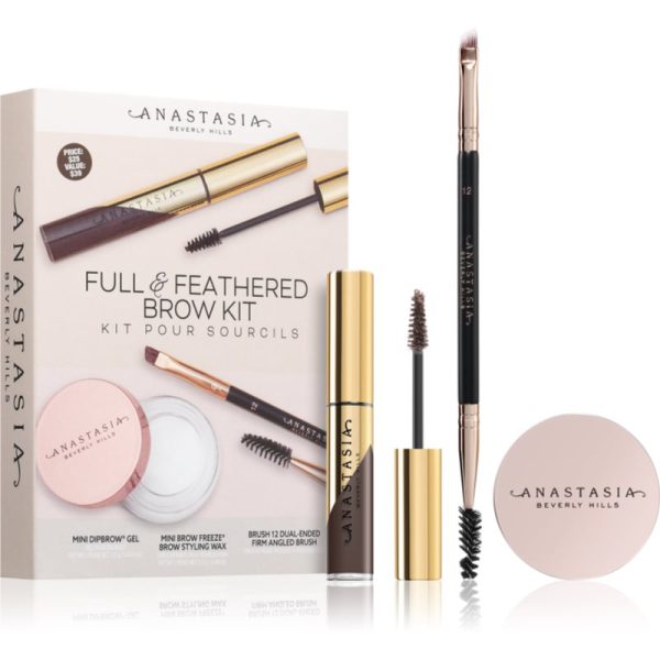 Anastasia Beverly Hills Full & Feathered Brow Kit Mini kit pentru sprâncene culoare Medium Brown-Țena
