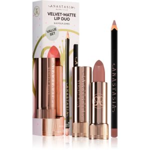 Anastasia Beverly Hills Velvet-Matte Lip Duo set cadou de buze culoare Deep Taupe & Blush Brown-Țena