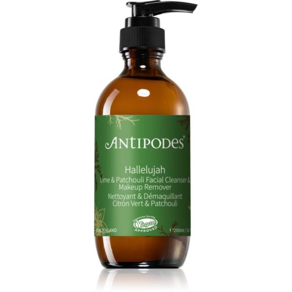 Antipodes Hallelujah Lime & Patchouli Gel demachiant faciale 200 ml-Țena