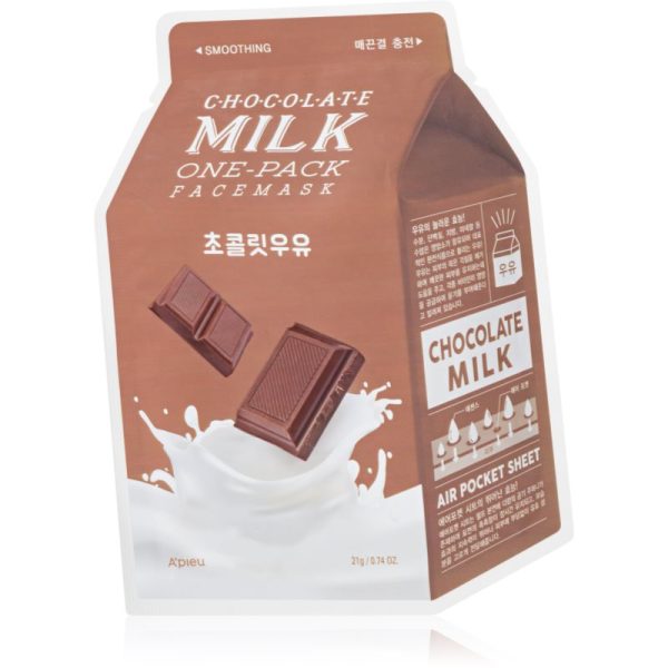 A’pieu One-Pack Milk Mask Chocolate mască textilă de îngrijire 21 g-ro