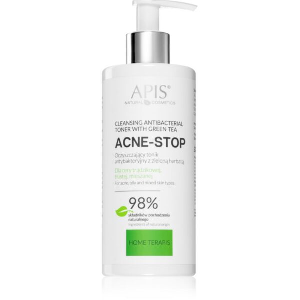 Apis Natural Cosmetics Acne-Stop Home TerApis demachiant calmant tonic pentru ten gras si problematic 300 ml-Țena