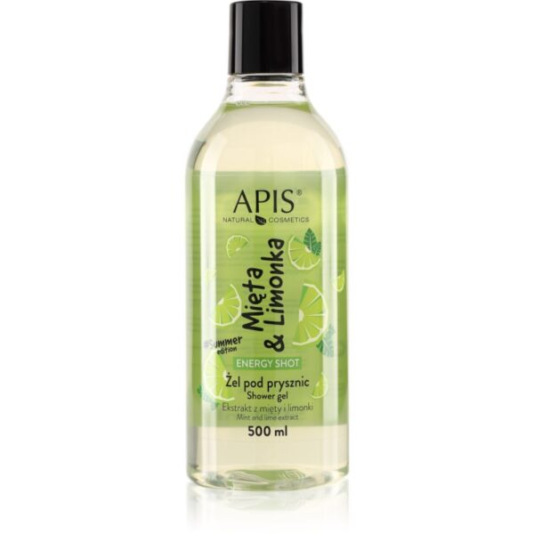 Apis Natural Cosmetics Energy Shot Mint & Lime Gel de duș energizant 500 ml-ro