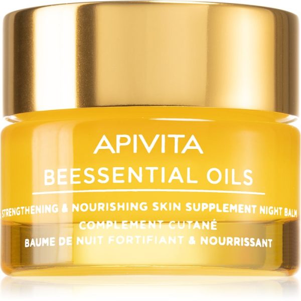 Apivita Beessential Oils Strengthening & Nourishing Night Balm balsam facial de noapte nutritie si hidratare 15 ml-ro