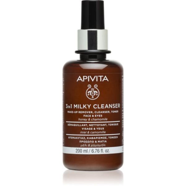 Apivita Cleansing Milk Face & Eyes Lapte demachiant 3 în 1 pentru față și ochi 200 ml-ro
