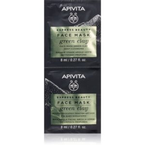 Apivita Express Beauty Cleansing Face Mask Green Clay masca de curatare si netezire cu argila verde 2 x 8 ml-ro