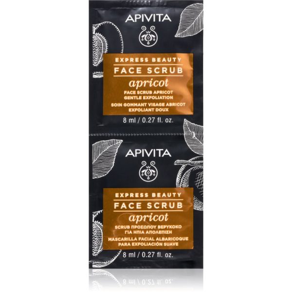 Apivita Express Beauty Gentle Face Scrub Apricot curatare usoara dupa exfoliere faciale 2x8 ml-ro