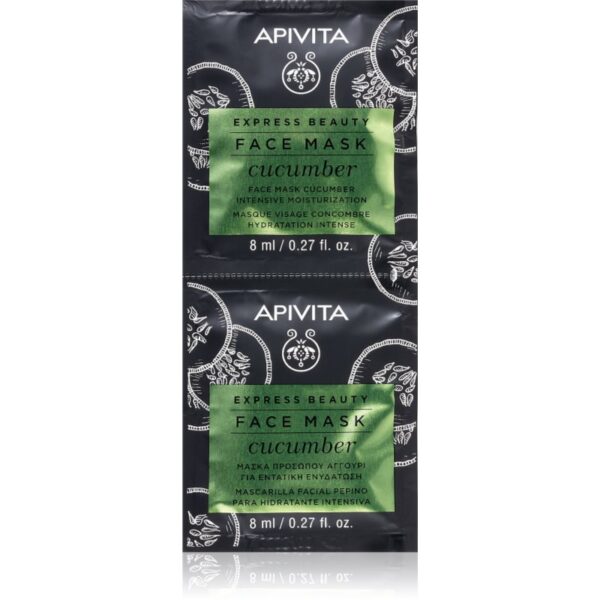 Apivita Express Beauty Moisturizing Face Mask Cucumber mască facială intens hidratantă 2x8 ml-Țena