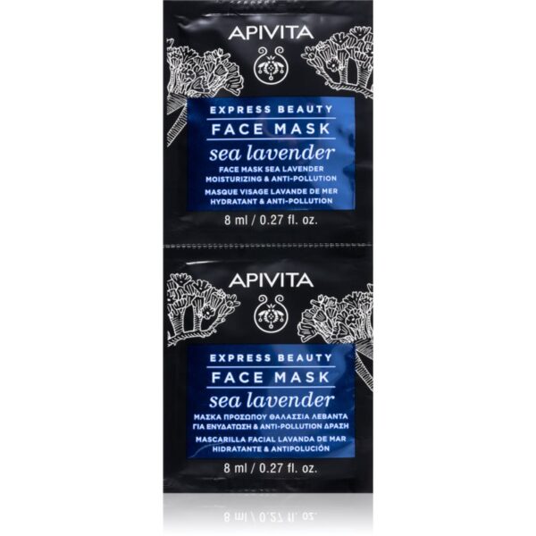 Apivita Express Beauty Moisturizing Face Mask Sea Lavender mască pentru față cu efect de hidratare 2x8 ml-Țena