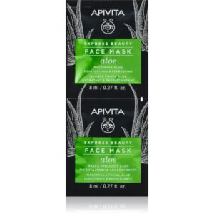 Apivita Express Beauty Moisturizing Face mask Aloe mască hidratantă răcoritoare faciale 2x8 ml-ro