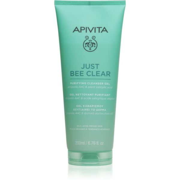 Apivita Just Bee Clear Purifying Cleanser Gel gel de curatare facial impotriva acneei 200 ml-Țena