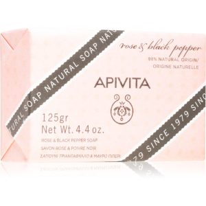 Apivita Natural Soap Rose & Black Pepper săpun solid pentru curățare 125 g-ro
