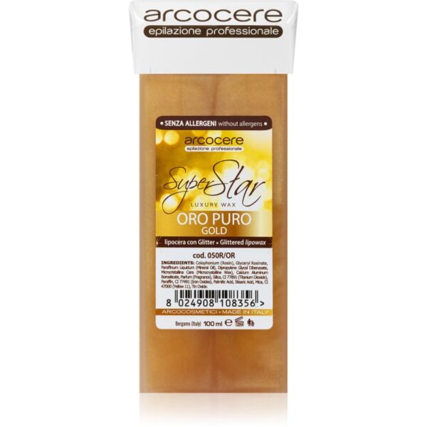 Arcocere Professional Wax Oro Puro Gold ceară depilatoare cu particule stralucitoare Refil 100 ml-ro