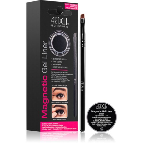 Ardell Magnetic Gel Liner linie de gel magnetic cu pensula culoare Black 3 g-ro