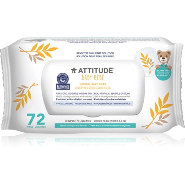 Attitude Baby-Bébé șervețele umede pentru copii pentru piele foarte sensibila sau cu dermatita atopica 72 buc-Țena