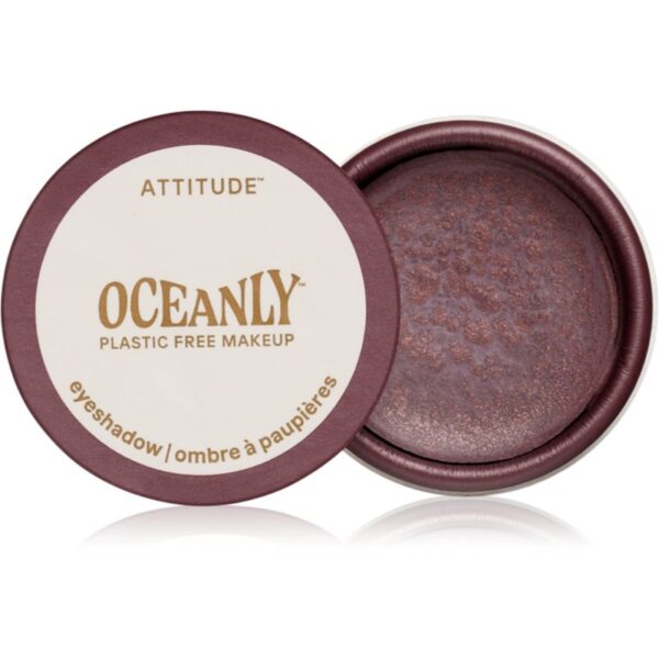 Attitude Oceanly Plastic Free Makeup fard de pleoape cremos cu particule stralucitoare culoare Berry Bliss 5 ml-Țena