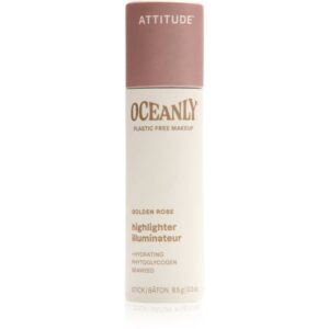 Attitude Oceanly Plastic Free Makeup iluminator solid cremos culoare Golden Rose 8.5 g-ro