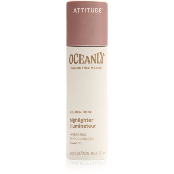 Attitude Oceanly Plastic Free Makeup iluminator solid cremos culoare Golden Rose 8.5 g-ro