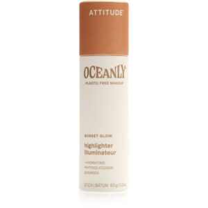 Attitude Oceanly Plastic Free Makeup iluminator solid cremos culoare Sunset Glow 8.5 g-ro