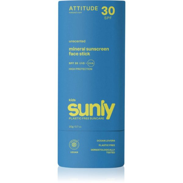 Attitude Sunly Kids Face stick Crema de soare cu minerale stick pentru copii SPF 30 20 g-Țena