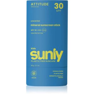 Attitude Sunly Kids Sunscreen Stick Crema de soare cu minerale stick pentru copii SPF 30 60 g-Țena