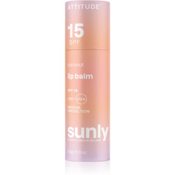 Attitude Sunly Lip Balm balsam de buze protector SPF 15 Coconut 8