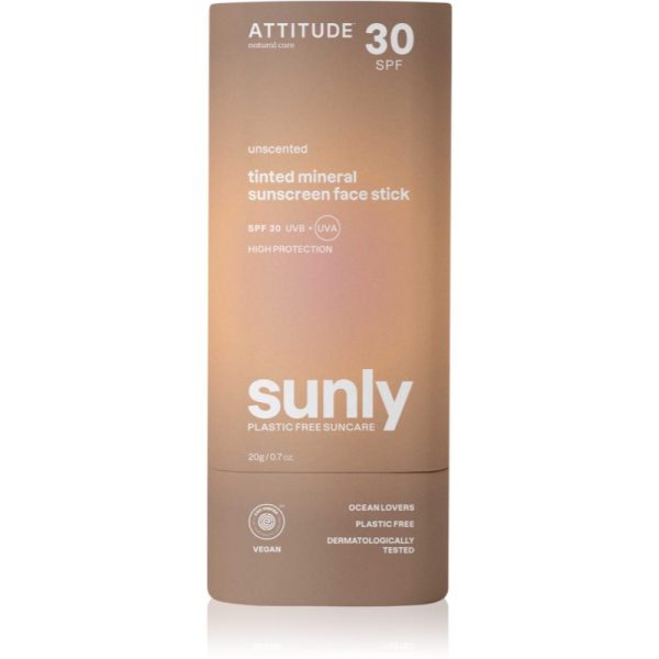 Attitude Sunly Tinted Face Stick Crema de soare cu minerale stick SPF 30 20 g-Țena