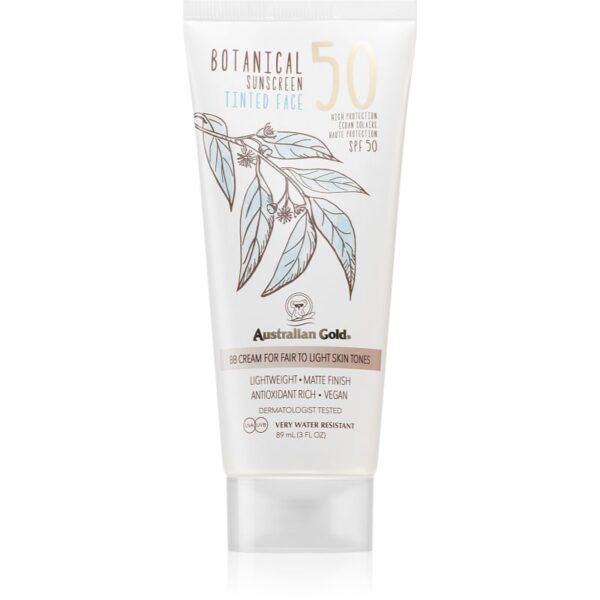 Australian Gold Botanical Tinted Face crema protectoare cu efect de tonifiere SPF 50 Fair To Light 88 ml-ro