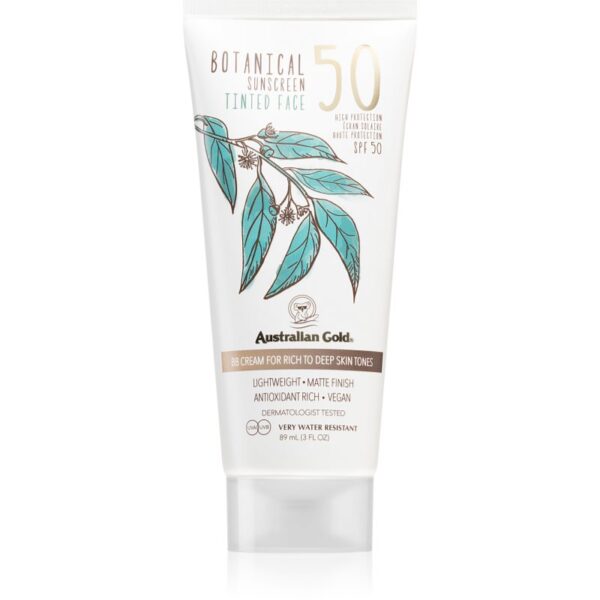 Australian Gold Botanical Tinted Face crema protectoare cu efect de tonifiere SPF 50 Rich-Deep Dark 88 ml-ro