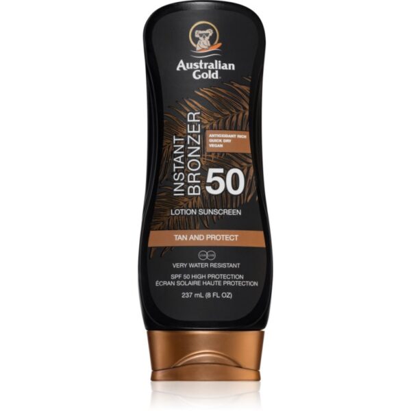 Australian Gold Lotion With Bronzer tratament pentru protectie solara cu efect autobronzant SPF 50 237 ml-Țena